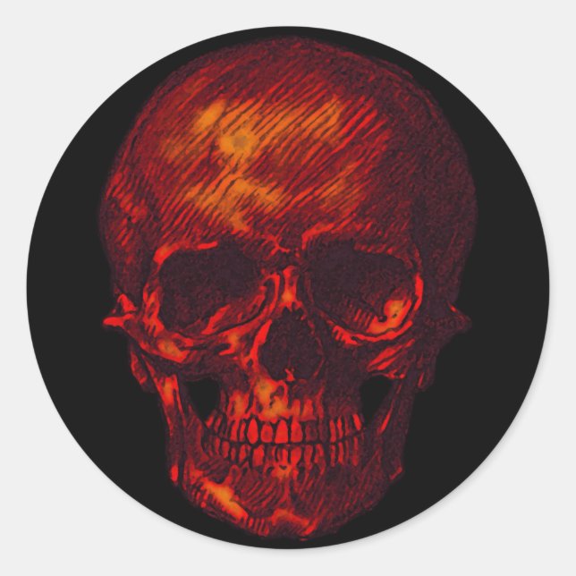 Red Skull Runt Klistermärke (Framsida)