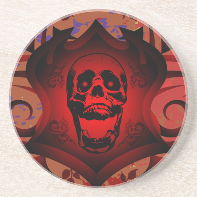 Red Skull Shield Underlägg Sandsten (Framsidan)