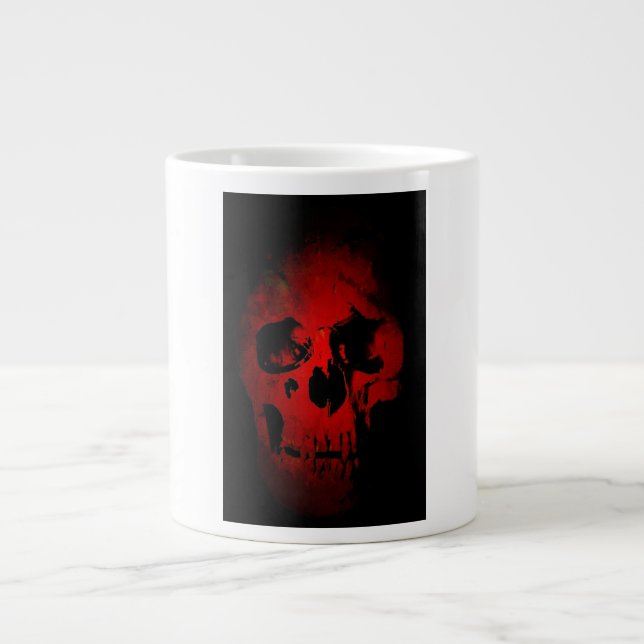 Red Skull Skeleton Fantasy Art Heavy Metall Jumbo Mugg (Framsidan)