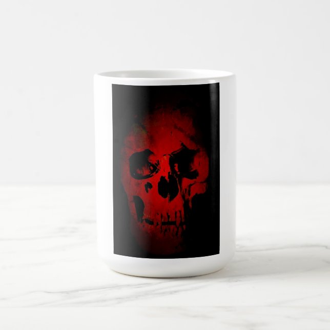 Red Skull Skeleton Fantasy Art Heavy Metall Kaffemugg (Center)