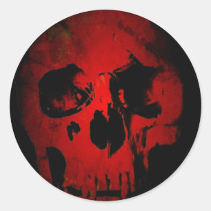 Red Skull Skeleton Fantasy Art Heavy Metall Runt Klistermärke