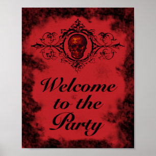 Red Skull Välkommen till Party Poster