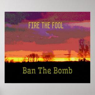 Red Skyscape #Banthebomb Politisk motståndsrörelse Poster