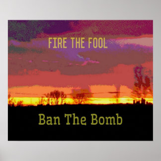 Red Skyscape #Banthebomb Politisk motståndsrörelse Poster