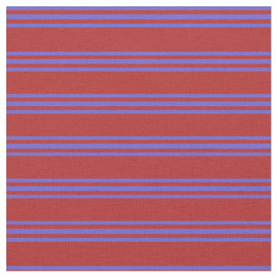 Red & Slate Blue Färgad Linjer Tyg