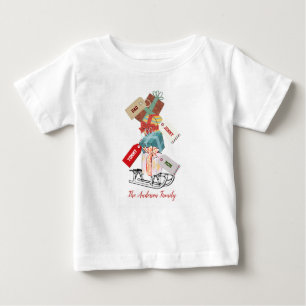 Red Sled Cute Whimsiic, unik modern jul T Shirt