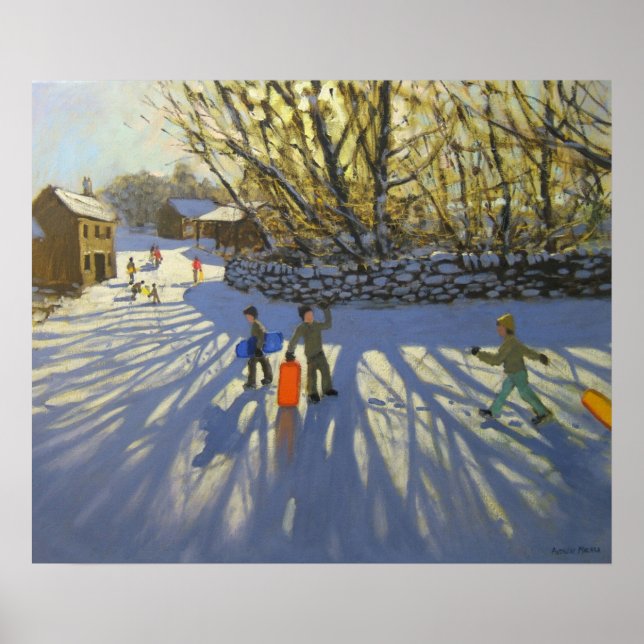 Red sledge Monyash Derbyshire Poster (Framsidan)