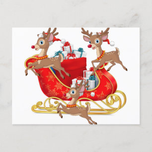 Red Sleigh Helg Vykort