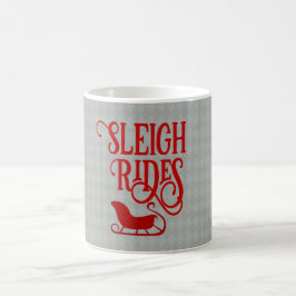 Red Sleigh Rides Helgdag Kaffemugg