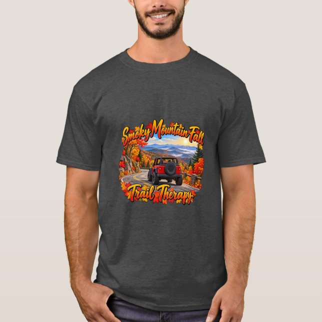Red Smoky Mountain Höstspår Terapi T Shirt (Framsida)