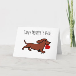 Red Smooth Dachshund Mors dag Kort