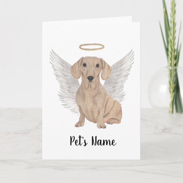 Red Smooth Dachshund Sympathy Memorial Kort (Framsida)