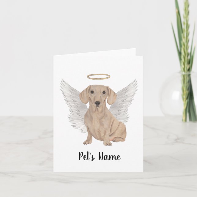 Red Smooth Dachshund Sympathy Memorial Kort (Framsida)