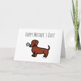 Red Smooth Dachshund Tiny Mors dag Kort