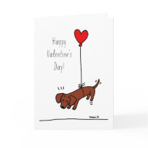 Red Smooth Dachshund Valentine Balloon