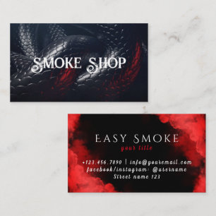 Red Snake Smoke Shop Vape Affärskort Visitkort