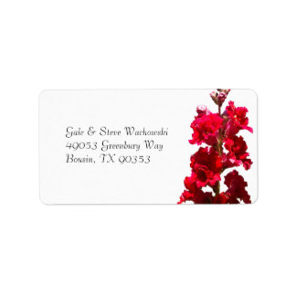Red Snap Dragon Adressetikett
