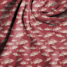 Red Snapper Fish Mönster Red Sewing Fabric