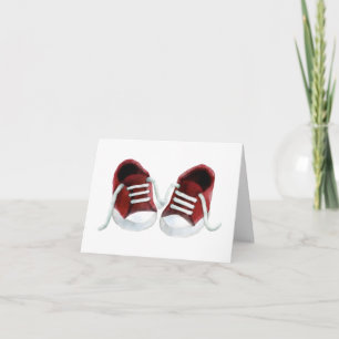 Red Sneakers Baby Shower - tack för dina kort