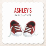 Red Sneakers Baby Shower Underlägg, Papper Underlä Underlägg Papper<br><div class="desc">Finns det något så sött,  som den lilla fotens fallpatter? Utformningen har min ursprungliga målning av klassiska baby-sensorer. Kontakta mig om du behöver hjälp med att anpassa din beställning.</div>