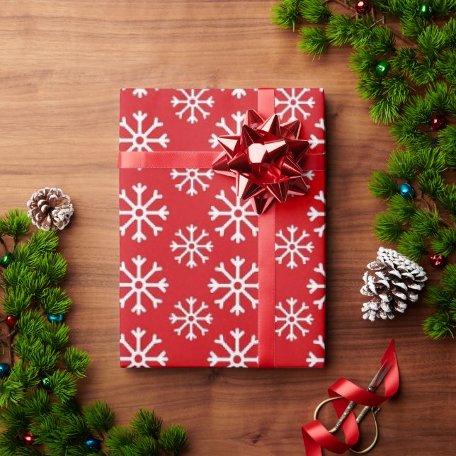 Red Snö 30"x30" Wrapping Papper Presentpapper (Julgåva)