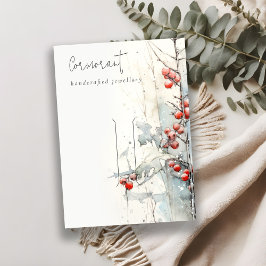 Red Snö Winter Berries Hair pin Visning Holder Visitkort