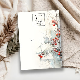 Red Snö Winter Berries Logotyp Earring Stud Holder Visitkort