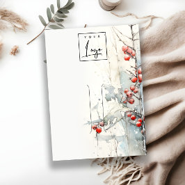 Red Snö Winter Berries Logotyp Hair pin Holder Visitkort