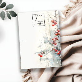 Red Snö Winter Berries Logotyp Necklace Holder Visitkort