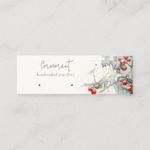 Red Snö Winter Berries Ringar Loop Stud Holder Mini Visitkort