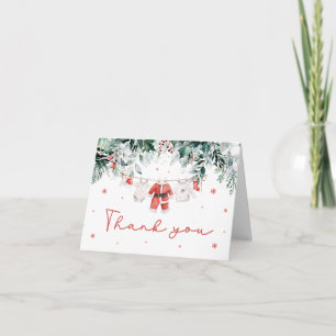 Red Snö Winter-julen Barnkläder Baby Shower Tack Kort