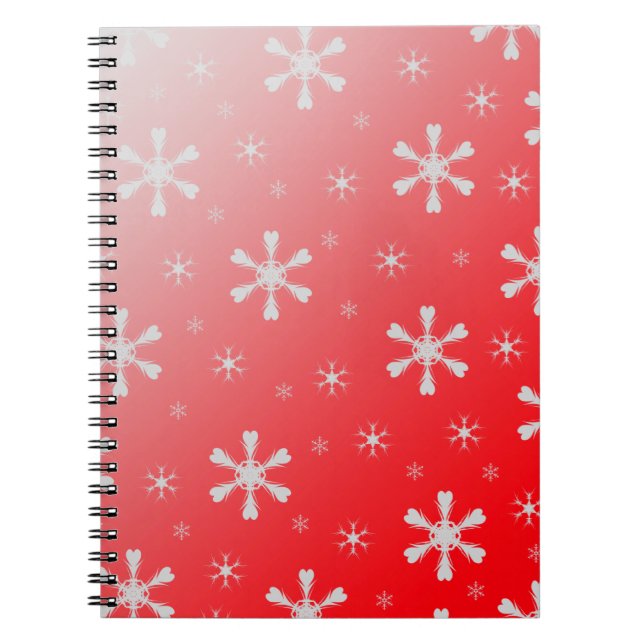 Red Snöflingor bärbar dator Anteckningsbok (Framsidan)