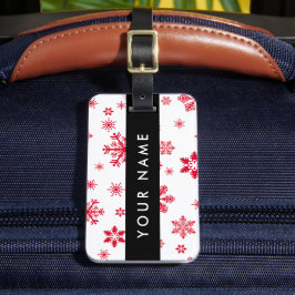 Red Snöflingor, ditt namn, anpassa Bagagebricka