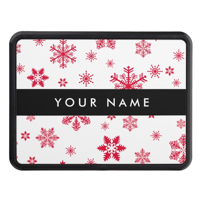 Red Snöflingor, ditt namn, anpassa Dragkroksskydd (Framsidan)