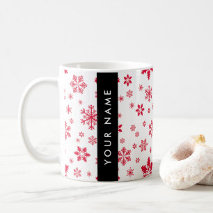 Red Snöflingor, ditt namn, anpassa Kaffemugg