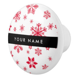 Red Snöflingor, ditt namn, anpassa Knopp