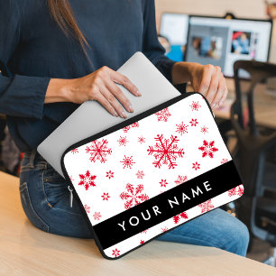 Red Snöflingor, ditt namn, anpassa Laptop Fodral