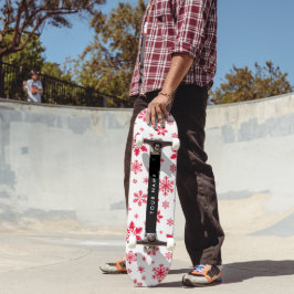 Red Snöflingor, ditt namn, anpassa Mini Skateboard Bräda 18,5 Cm