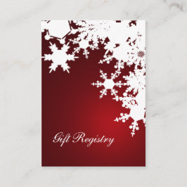 Red snöflingor Gift-registerkort Tilläggskort