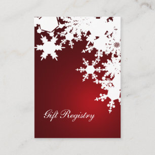 Red snöflingor Gift-registerkort Tilläggskort