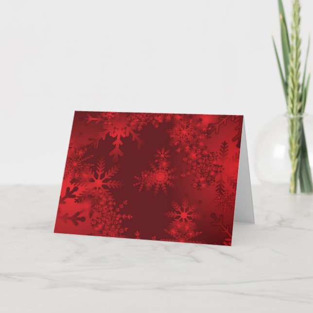 Red Snöflingor Helgkort (Framsida)