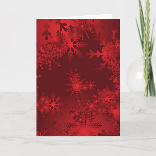 Red Snöflingor Helgkort (Framsida)