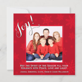 Red Snöflingor jul Joy Helgdag Photo Card