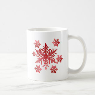 Red Snöflingor Kaffemugg
