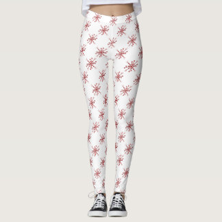 Red Snöflingor Leggings