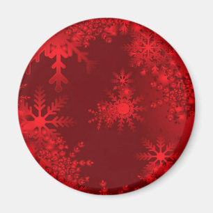 Red Snöflingor Magnet