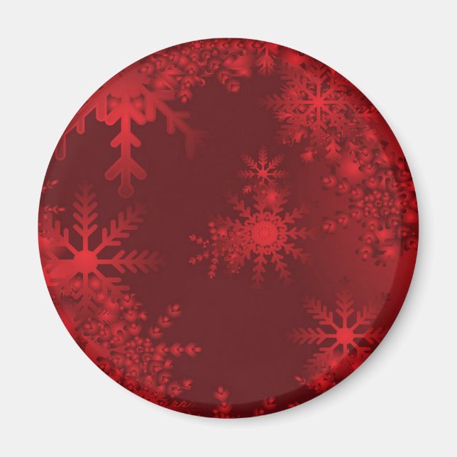 Red Snöflingor Magnet (Framsidan)