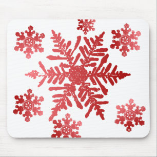 Red Snöflingor Mouse Pad Musmatta