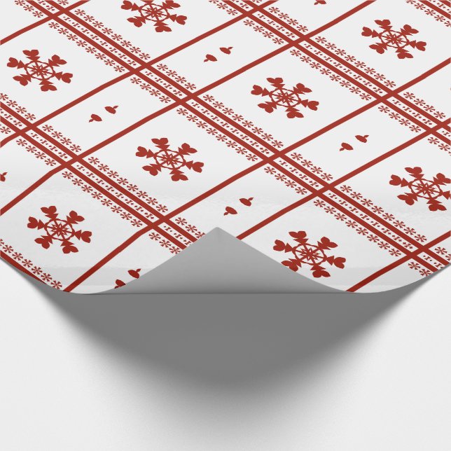 Red Snöflingor Presentpapper (Hörn)