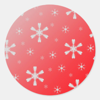 Red Snöflingor Stickers Runt Klistermärke